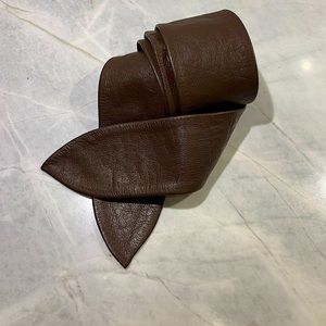 Classic Marks and Spencer brown leather pointed wrap belt waist 28”- 30”